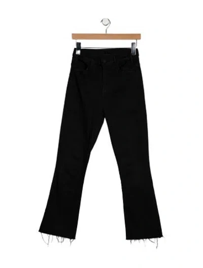 Pre-owned Mother Mid-rise Straight Leg Jeans In Black