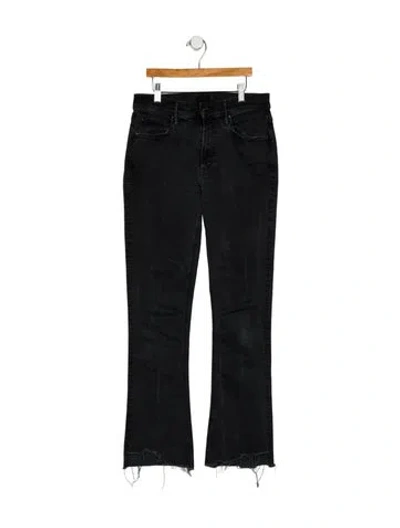 Pre-owned Mother Mid-rise Straight Leg Jeans In Black