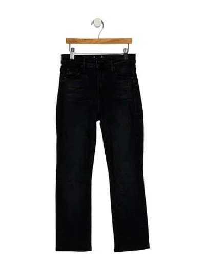 Pre-owned Mother Mid-rise Straight Leg Jeans In Black