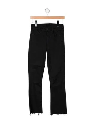 Pre-owned Mother Mid-rise Straight Leg Jeans In Black