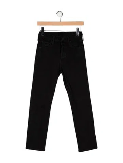 Pre-owned Mother Mid-rise Straight Leg Jeans In Black