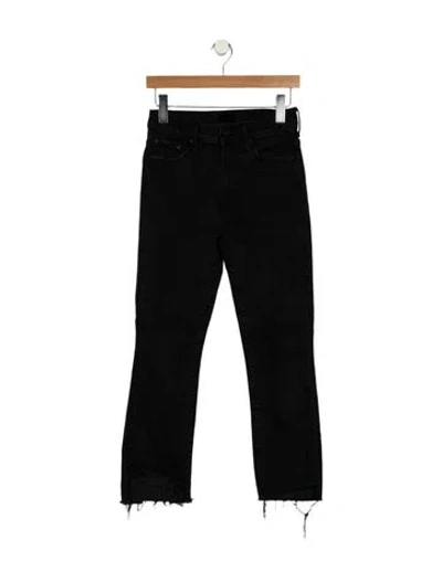 Pre-owned Mother Mid-rise Straight Leg Jeans In Black