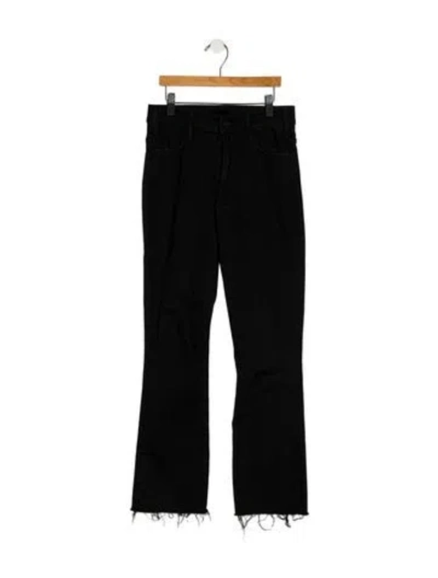 Pre-owned Mother Mid-rise Straight Leg Jeans In Black