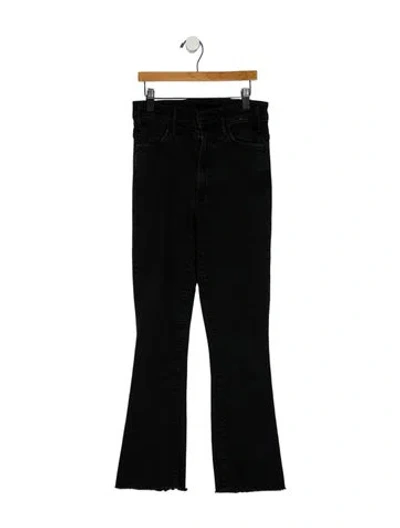 Pre-owned Mother Mid-rise Straight Leg Jeans In Black