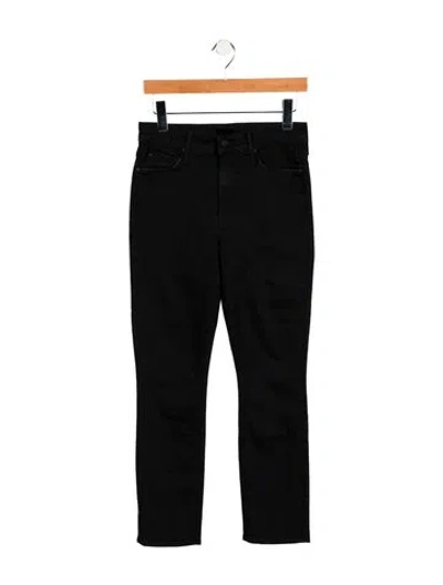 Pre-owned Mother Mid-rise Straight Leg Jeans In Black