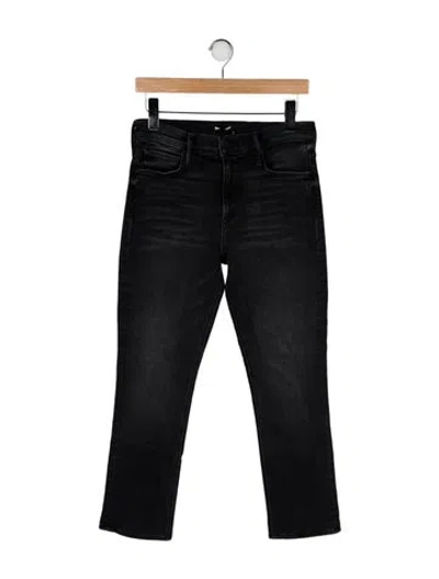 Pre-owned Mother Mid-rise Straight Leg Jeans In Black