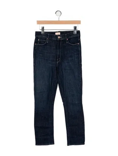 Pre-owned Mother Mid-rise Straight Leg Jeans In Black
