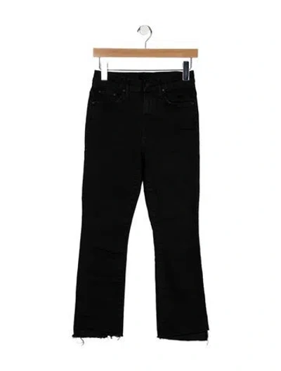 Pre-owned Mother Mid-rise Straight Leg Jeans In Black