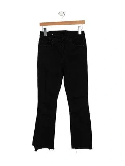 Pre-owned Mother Mid-rise Straight Leg Jeans In Black