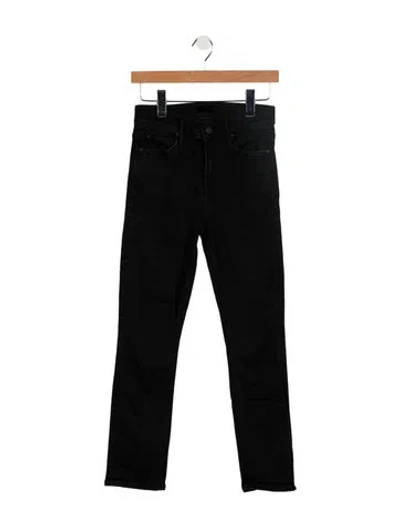 Pre-owned Mother Mid-rise Straight Leg Jeans In Black