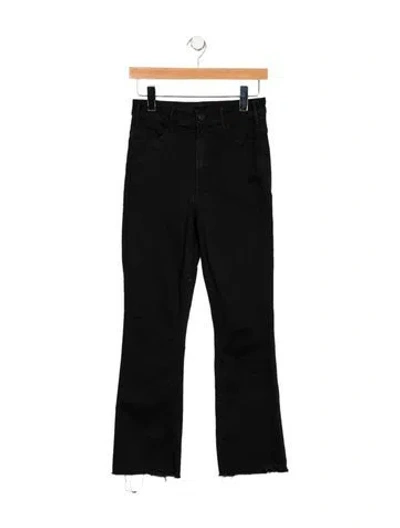 Pre-owned Mother Mid-rise Straight Leg Jeans In Black