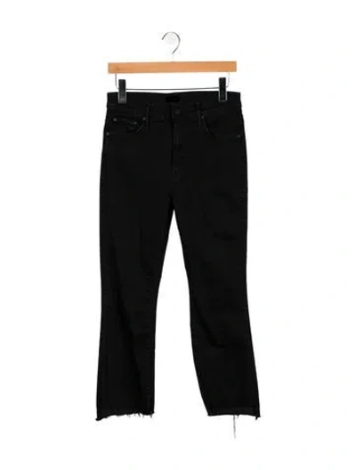 Pre-owned Mother Mid-rise Straight Leg Jeans In Black