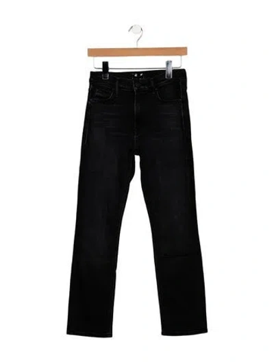 Pre-owned Mother Mid-rise Straight Leg Jeans In Black