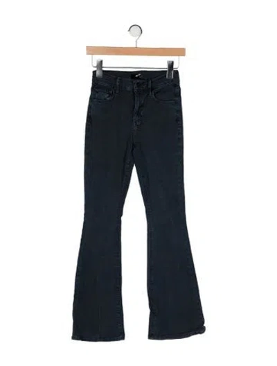 Pre-owned Mother Mid-rise Straight Leg Jeans In Black