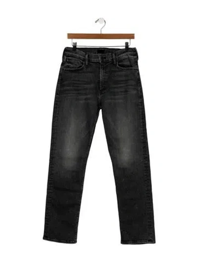 Pre-owned Mother Mid-rise Straight Leg Jeans In Black