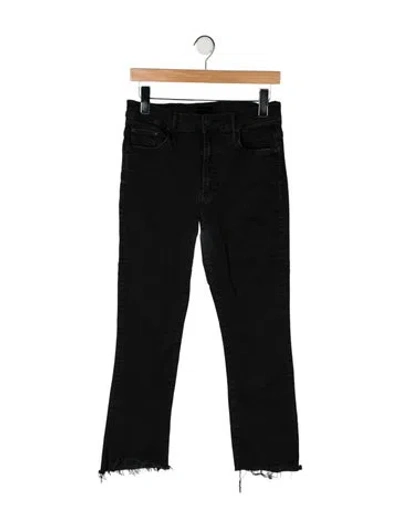 Pre-owned Mother Mid-rise Straight Leg Jeans In Black