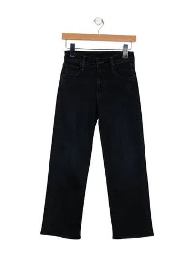Pre-owned Mother Mid-rise Straight Leg Jeans In Black