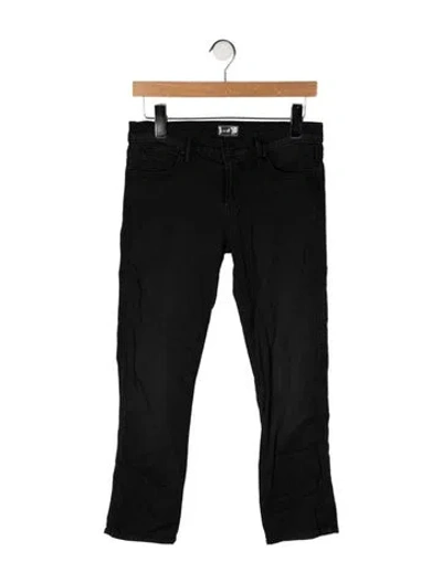 Pre-owned Mother Mid-rise Straight Leg Jeans In Black