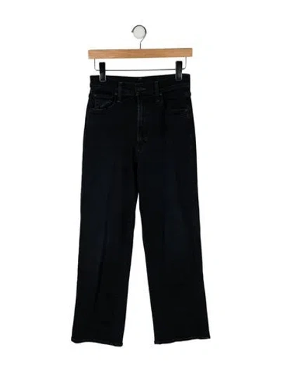 Pre-owned Mother Mid-rise Straight Leg Jeans In Black