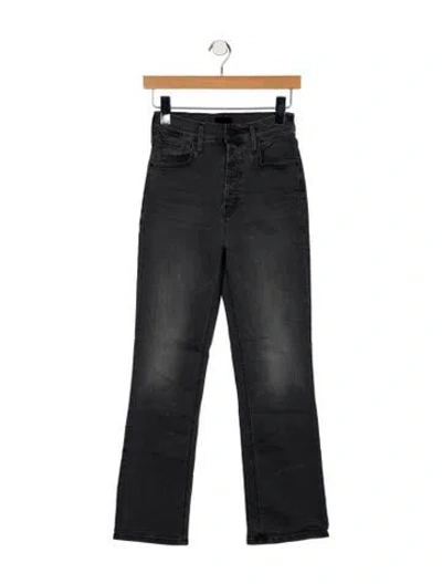 Pre-owned Mother Mid-rise Straight Leg Jeans In Black