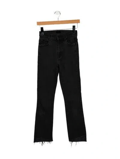 Pre-owned Mother Mid-rise Straight Leg Jeans In Black