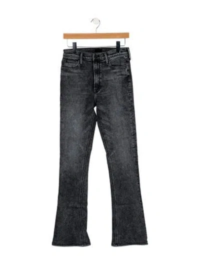 Pre-owned Mother Mid-rise Straight Leg Jeans In Black