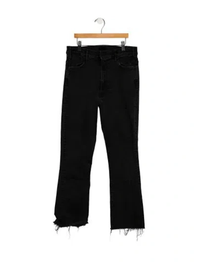 Pre-owned Mother Mid-rise Straight Leg Jeans In Black