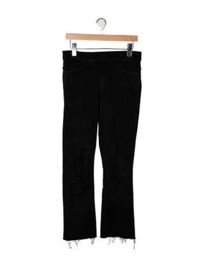 Pre-owned Mother Mid-rise Straight Leg Jeans In Black