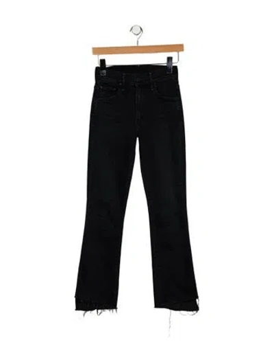 Pre-owned Mother Mid-rise Straight Leg Jeans In Black