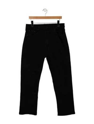 Pre-owned Mother Mid-rise Straight Leg Jeans In Black
