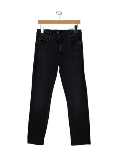 Pre-owned Mother Mid-rise Straight Leg Jeans In Black