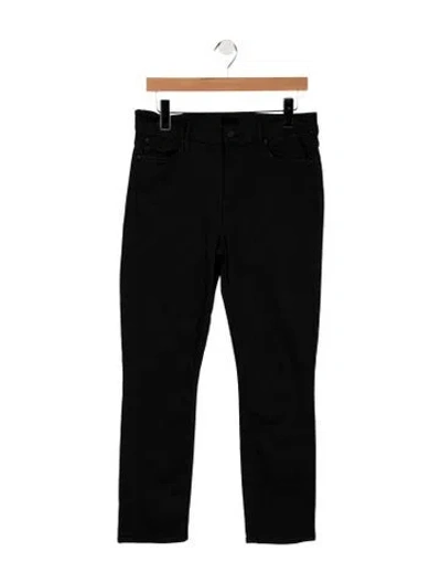 Pre-owned Mother Mid-rise Straight Leg Jeans In Black