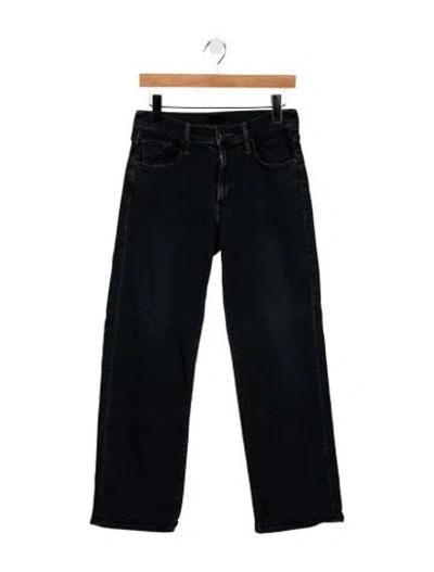 Pre-owned Mother Mid-rise Straight Leg Jeans In Black