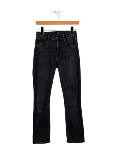 Pre-owned Mother Mid-rise Straight Leg Jeans In Black