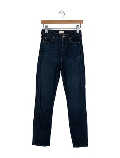 Pre-owned Mother Mid-rise Straight Leg Jeans In Blue