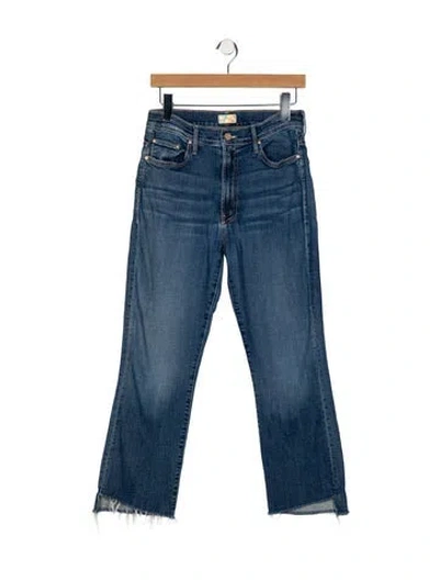 Pre-owned Mother Mid-rise Straight Leg Jeans In Blue