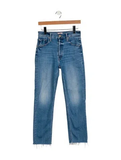 Pre-owned Mother Mid-rise Straight Leg Jeans In Blue