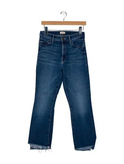 Pre-owned Mother Mid-rise Straight Leg Jeans In Blue