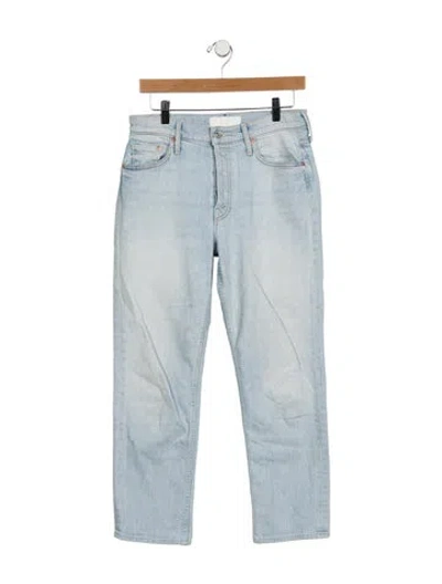 Pre-owned Mother Mid-rise Straight Leg Jeans In Blue