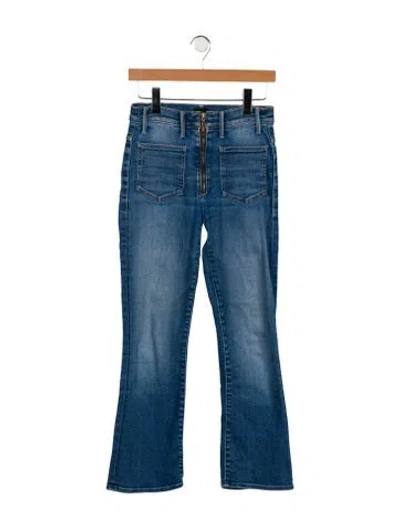 Pre-owned Mother Mid-rise Straight Leg Jeans In Blue