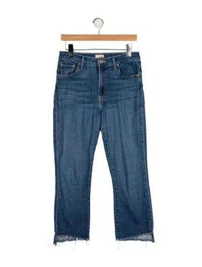 Pre-owned Mother Mid-rise Straight Leg Jeans In Blue