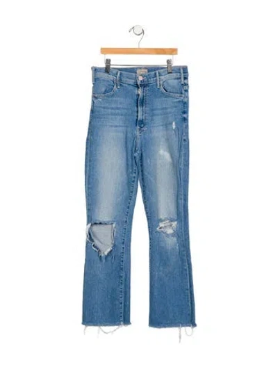 Pre-owned Mother Mid-rise Straight Leg Jeans In Blue