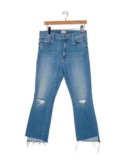 Pre-owned Mother Mid-rise Straight Leg Jeans In Blue