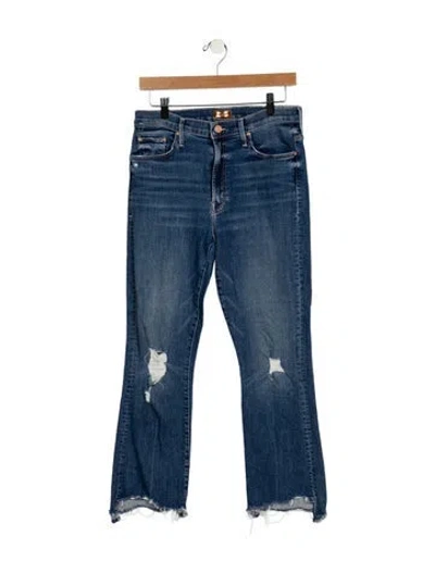 Pre-owned Mother Mid-rise Straight Leg Jeans In Blue