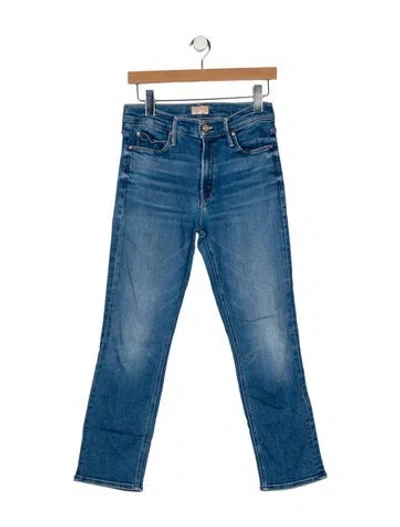Pre-owned Mother Mid-rise Straight Leg Jeans In Blue