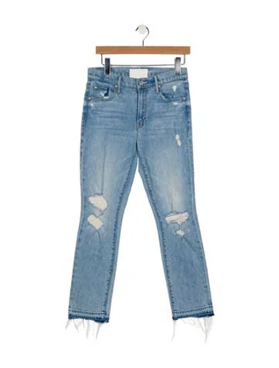 Pre-owned Mother Mid-rise Straight Leg Jeans In Blue