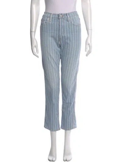 Pre-owned Mother Mid-rise Straight Leg Jeans In Blue
