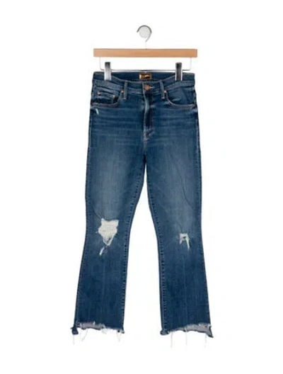 Pre-owned Mother Mid-rise Straight Leg Jeans In Blue