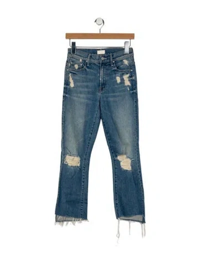 Pre-owned Mother Mid-rise Straight Leg Jeans In Blue