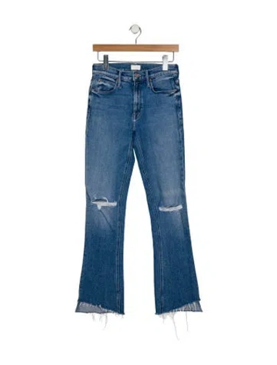 Pre-owned Mother Mid-rise Straight Leg Jeans In Blue